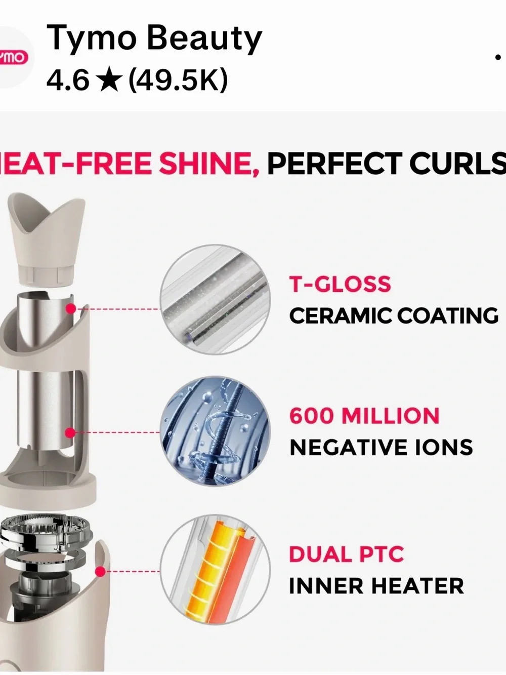 Tymo Curlpro Plus-Rose Gold Hair Styling Tool